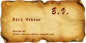 Biri Viktor névjegykártya